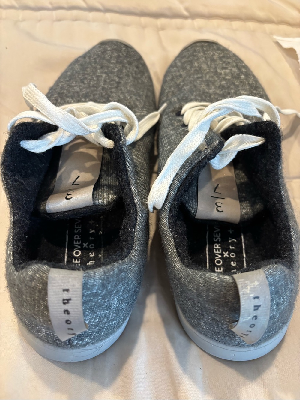VINTAGE Theory collaboration w/ Three Over Seven Heather Gray Wool Sneakers